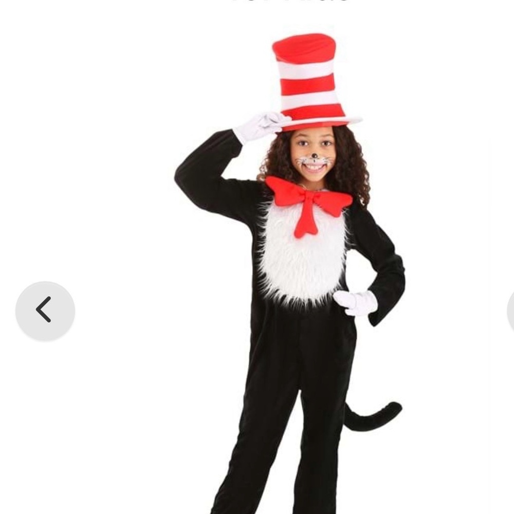 Dr. Seuss Cat in the Hat Costume - Black, White, and Red **new, worn only once** - Picture 2 of 9
